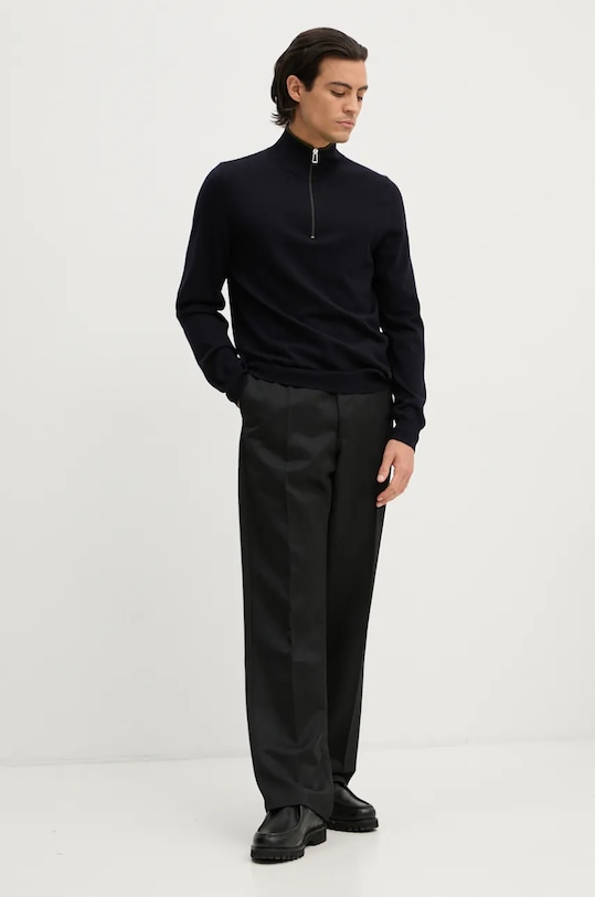 PS Paul Smith sweter wełniany M2R.203Y.N21861 granatowy AW24