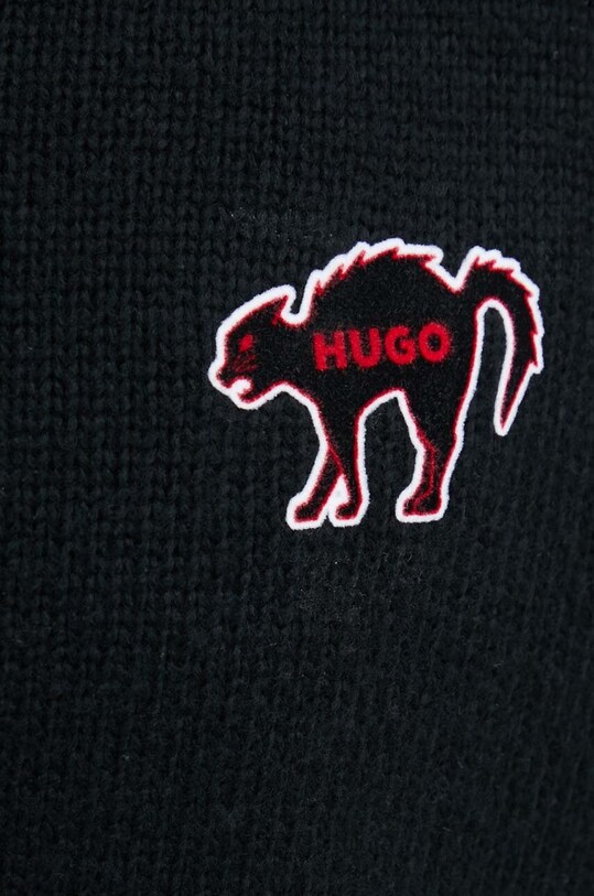 Светр з домішкою вовни HUGO 50516626 чорний