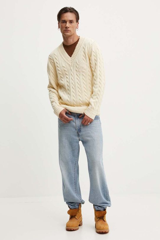 HUGO sweter 50516628 beżowy AW24