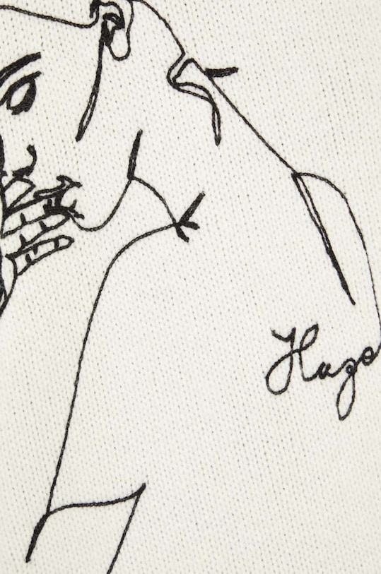 HUGO sweter z domieszką wełny 50516654 beżowy