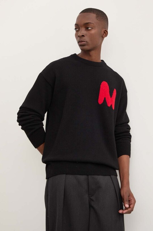 Вовняний светр MSGM тонкий чорний 3740MM219S.247569