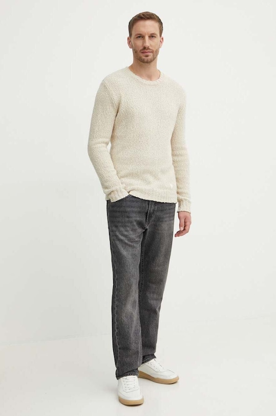 Хлопковый свитер Guess DEVEN M4YR28.Z3GD0 бежевый AW24