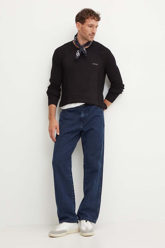 Βαμβακερό πουλόβερ Guess DENYS M4YR15.Z3FD1 μαύρο AW24
