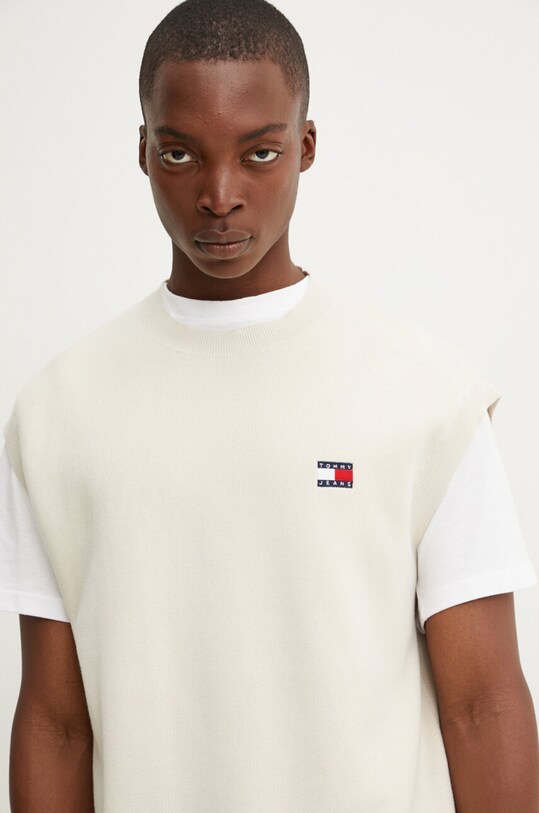 Bavlnená vesta Tommy Jeans béžová DM0DM19194