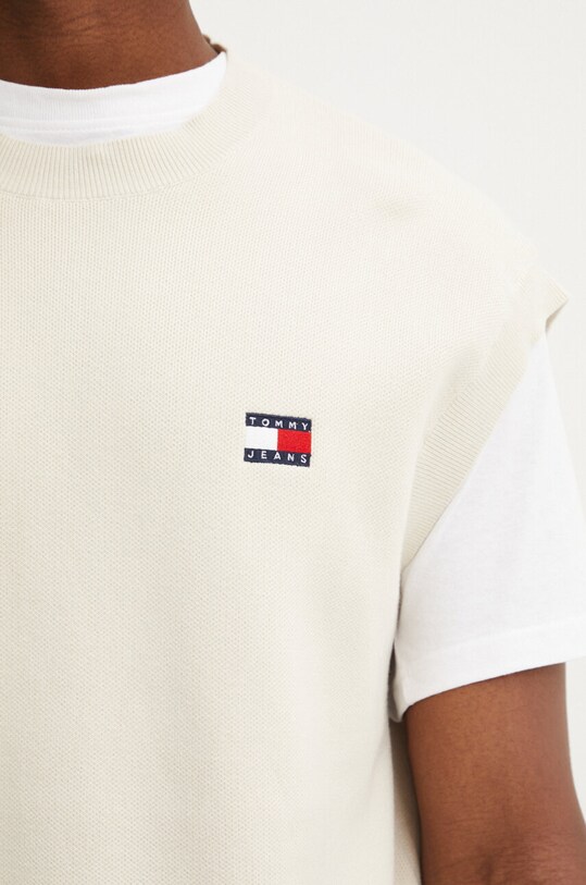 Bavlnená vesta Tommy Jeans DM0DM19194 béžová