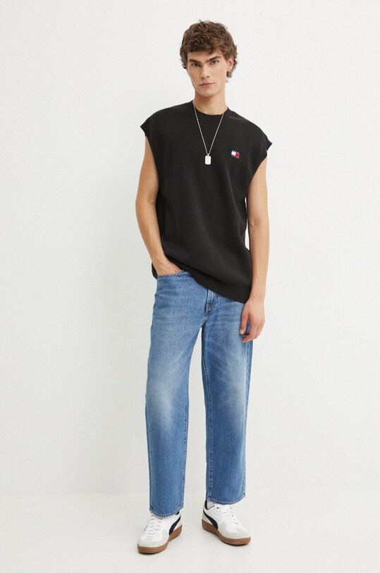 Бавовняна жилетка Tommy Jeans DM0DM19194 чорний