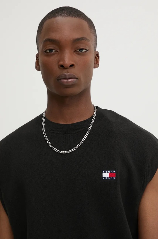 Tommy Jeans kamizelka bawełniana czarny DM0DM19194