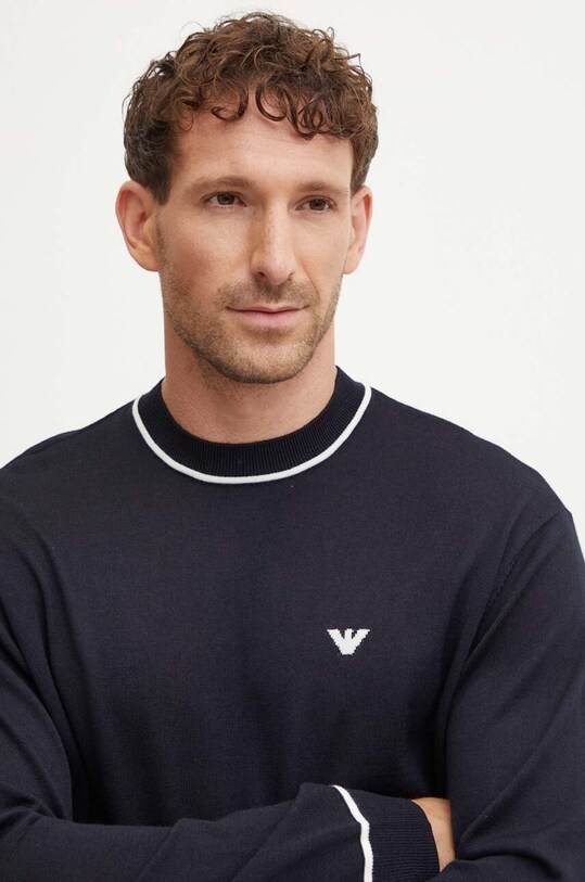 Emporio Armani sweter wełniany granatowy 6D1MXH.1MJLZ
