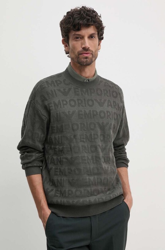 Вовняний светр Emporio Armani тонкий сірий 6D1MXK.1MJNZ