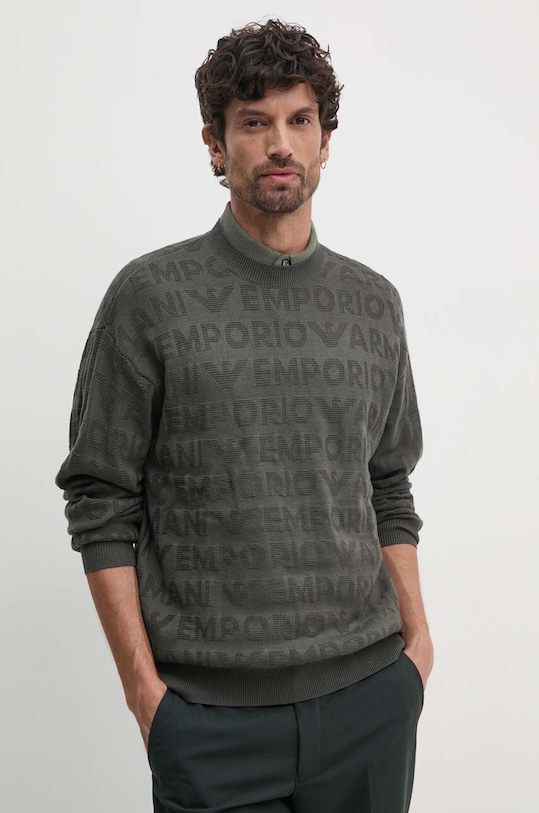 Emporio Armani pulover de lana subtiri gri 6D1MXK.1MJNZ