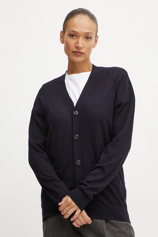 Шерстяной кардиган Liu Jo тонкий тёмно-синий QF4005.MA27P