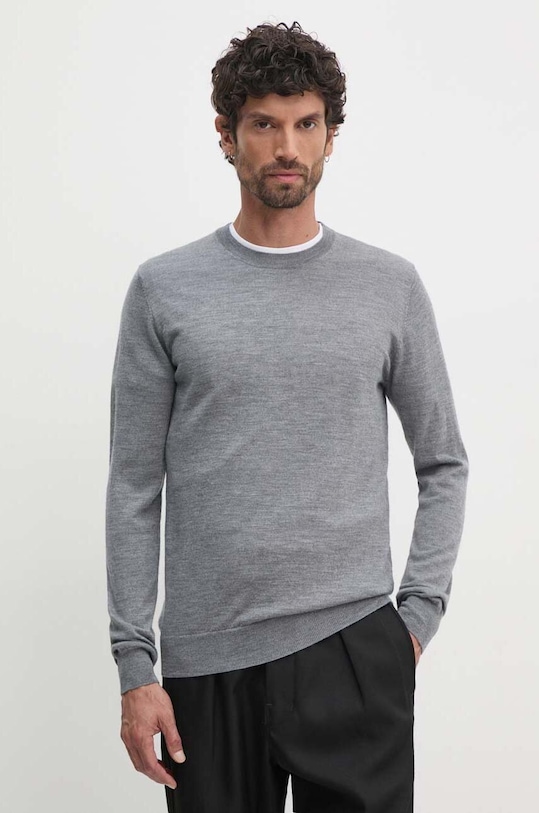 Vlnený sveter Liu Jo vlna sivá QXX004.MA27P