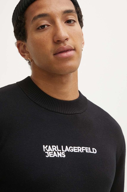 Karl Lagerfeld Jeans pulover de bumbac negru 241D2000