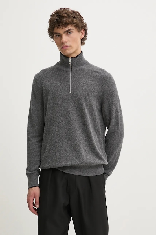 Marc O'Polo sweter z domieszką wełny półgolf szary 429514460314