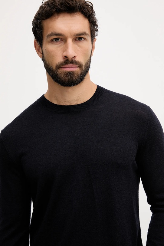 United Colors of Benetton sweter wełniany granatowy 11AHU1056