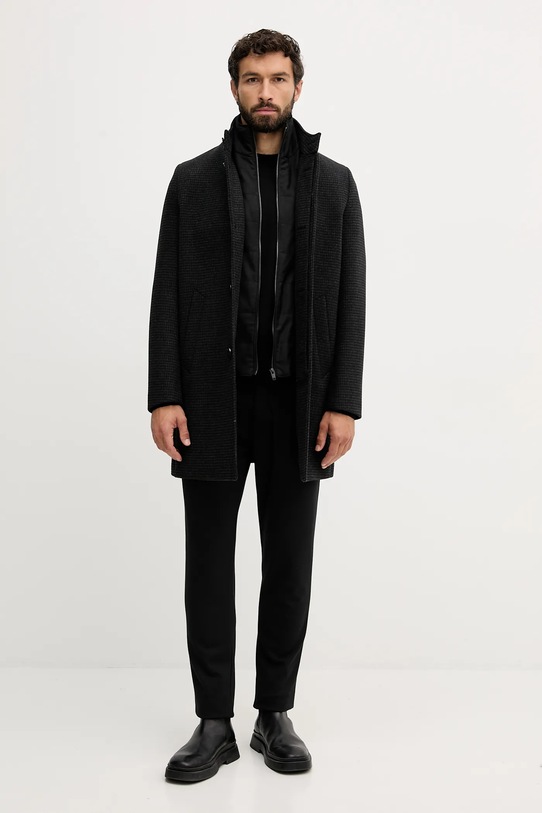 United Colors of Benetton sweter wełniany 11AHU1056 czarny AW25