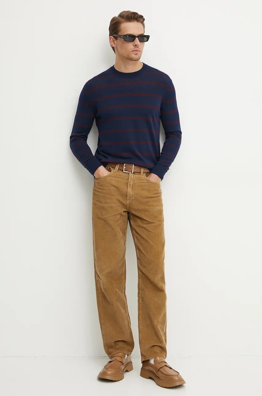 Vlněný svetr United Colors of Benetton 11AHK107L námořnická modř AW24
