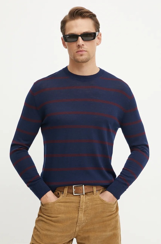 Vlněný svetr United Colors of Benetton námořnická modř 11AHK107L