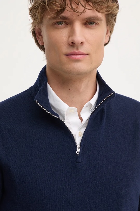 United Colors of Benetton sweter wełniany granatowy 1002U201I