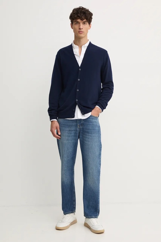 United Colors of Benetton cardigan din lana 1002U601B bleumarin AW24