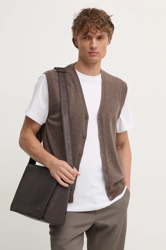 Вовняний жилет United Colors of Benetton тонкий коричневий 1002U601G