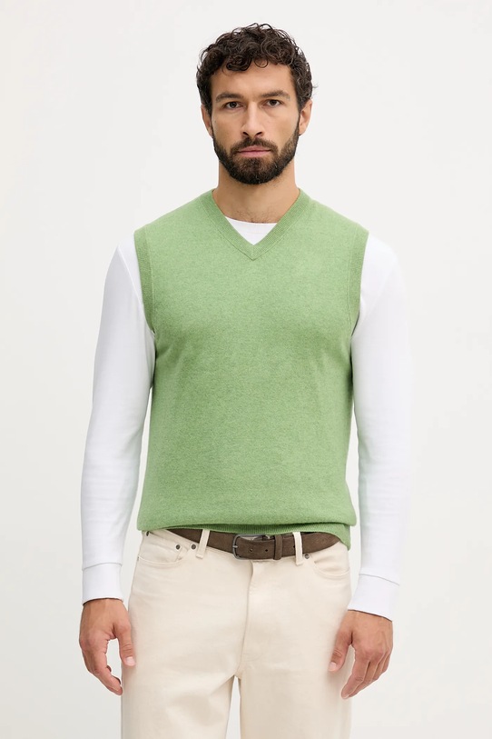 United Colors of Benetton kamizelka wełniana szpic zielony 1002U400L