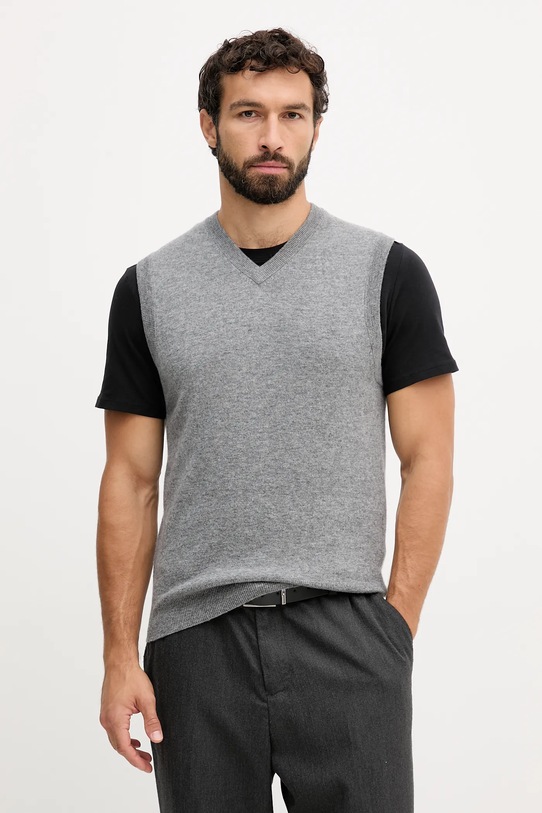 Шерстяной жилет United Colors of Benetton тонкий серый 1002U400L