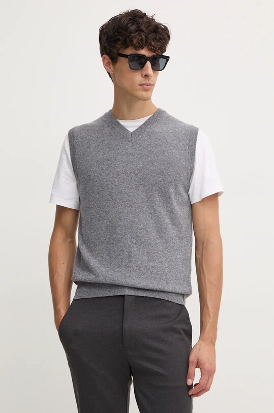 United Colors of Benetton kamizelka wełniana szpic szary 1002U400L