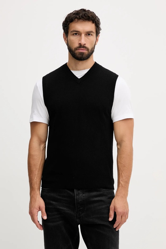 Вовняний жилет United Colors of Benetton тонкий чорний 1002U400L