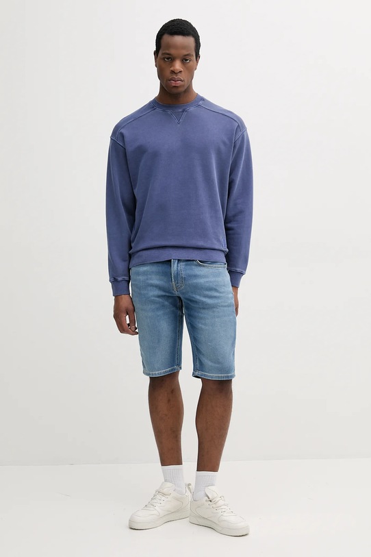 United Colors of Benetton hanorac de bumbac 3P0VU1095 bleumarin SS25