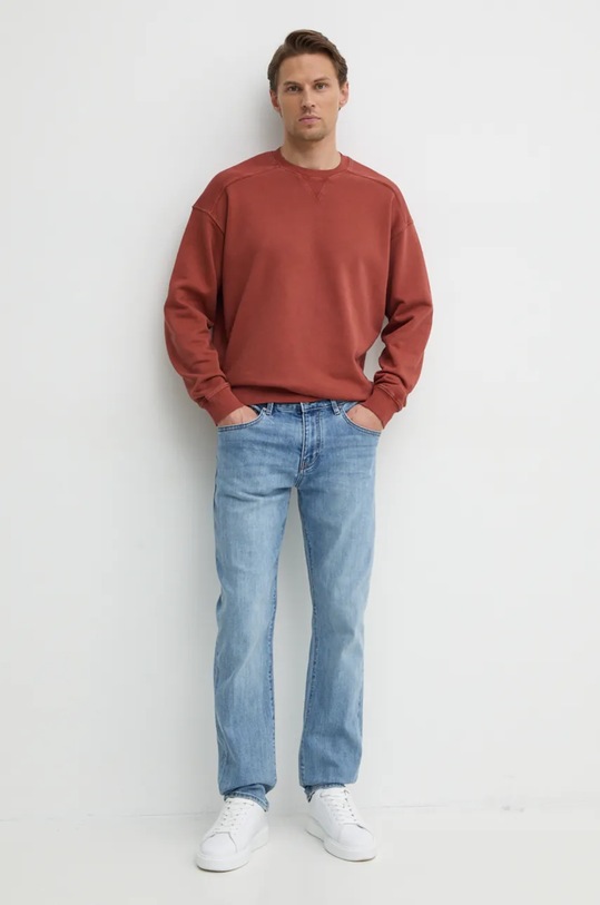 Bavlnená mikina United Colors of Benetton 3P0VU1095 oranžová SS25