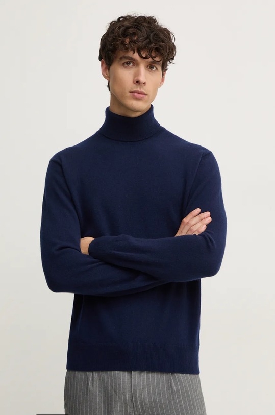 United Colors of Benetton sweter kaszmirowy wełna granatowy 1033U2011