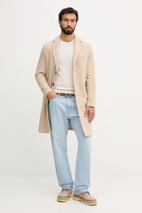 United Colors of Benetton sweter wełniany 1002U1G34 beżowy AW25