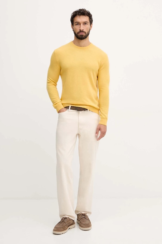 United Colors of Benetton sweter wełniany 1002U1G34 żółty AW25