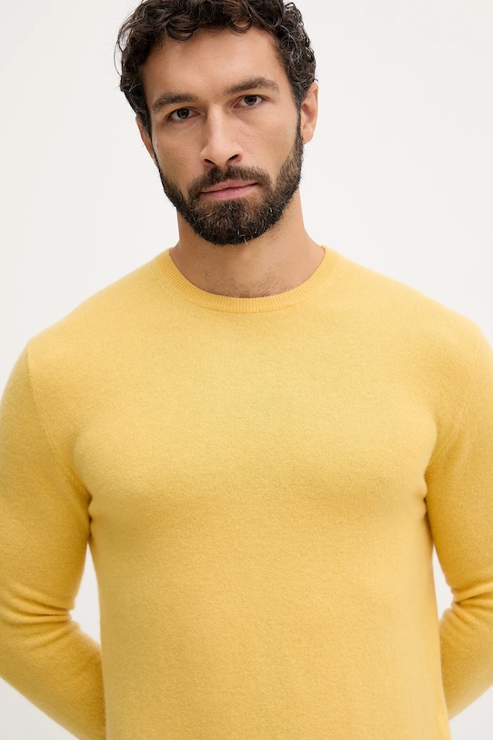 United Colors of Benetton sweter wełniany żółty 1002U1G34