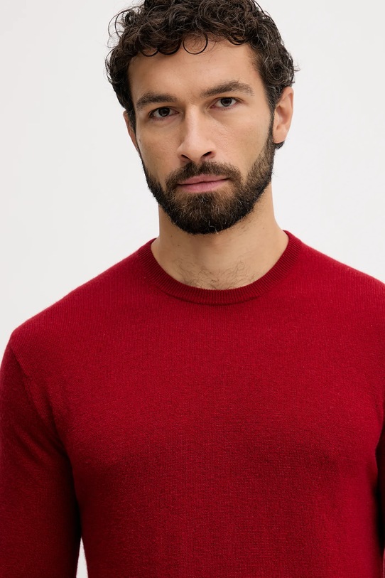 United Colors of Benetton sweter wełniany bordowy 1002U1G34