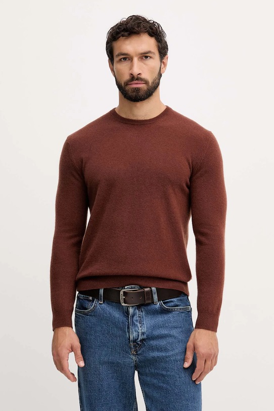 Шерстяной свитер United Colors of Benetton тонкий коричневый 1002U1G34