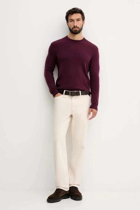 United Colors of Benetton sweter wełniany 1002U1G34 bordowy AW25