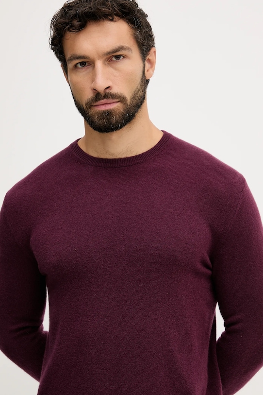 Шерстяной свитер United Colors of Benetton бордо 1002U1G34