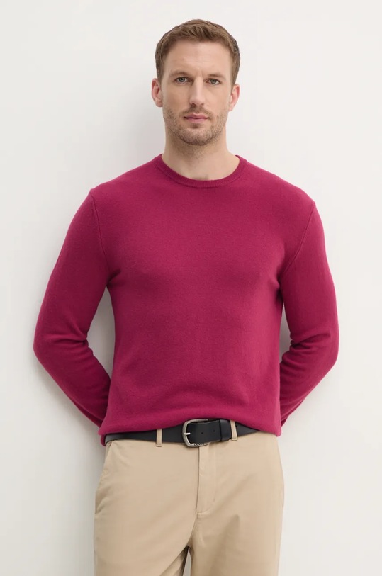 United Colors of Benetton sweter wełniany okrągły bordowy 1002U1G34