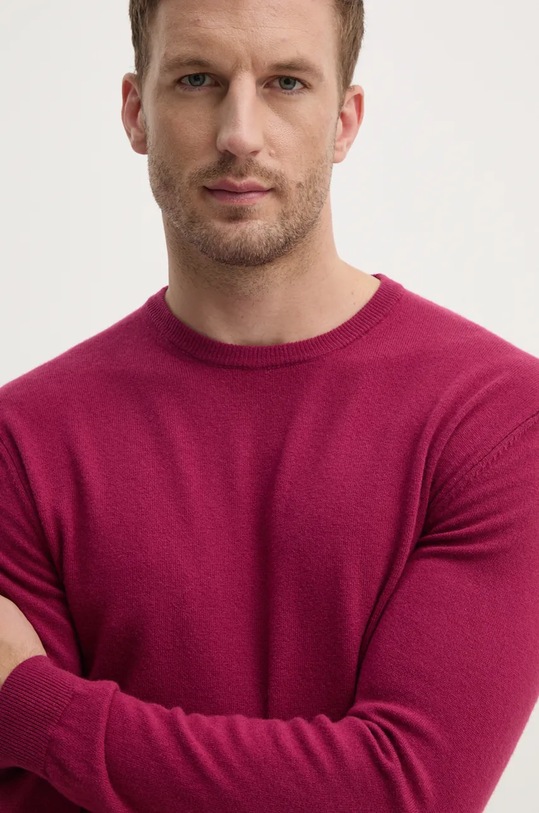 United Colors of Benetton sweter wełniany bordowy 1002U1G34