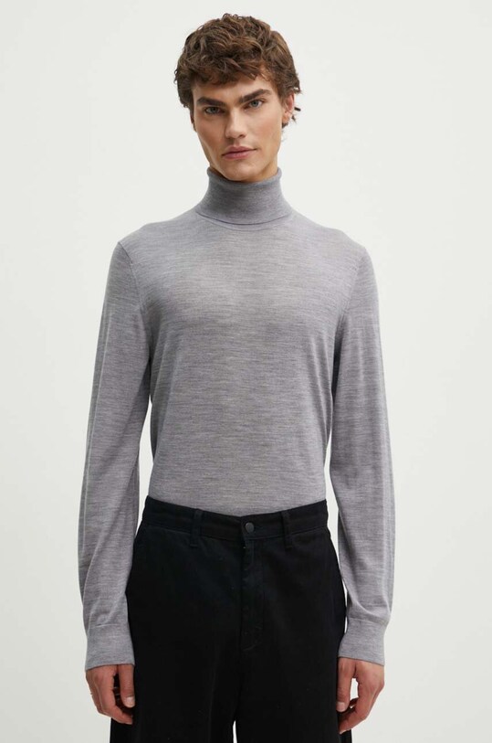 Theory sweter wełniany wełna szary M0781705