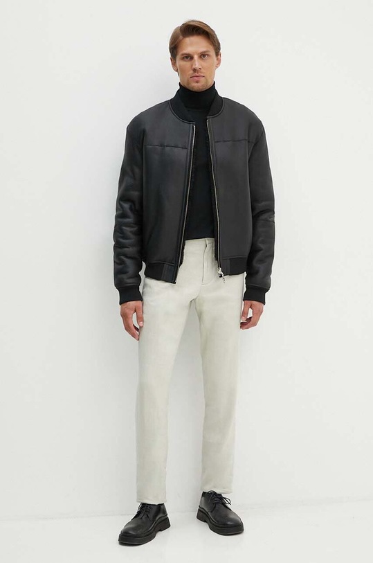 Vuneni pulover Theory M0781705 crna AW24