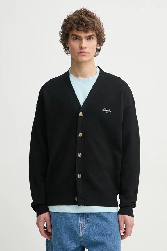 Drôle de Monsieur kardigan wełniany Le Cardigan Drôle wełna czarny PERM.CA123.WO007.BL