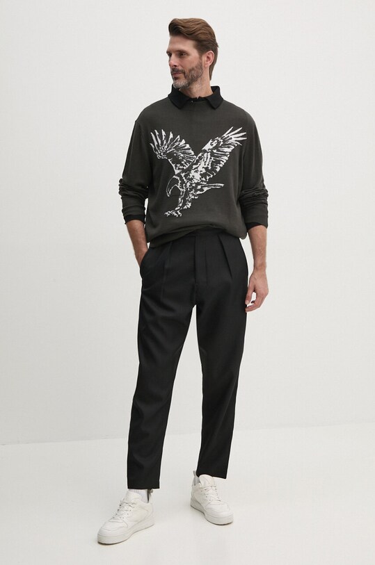 Armani Exchange sweter wełniany 6DZM1C.ZMM9Z zielony AW24