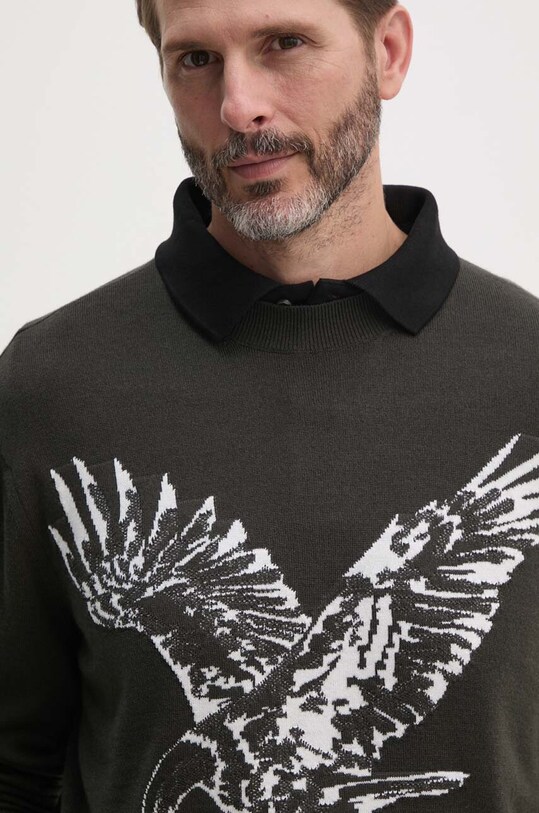 Armani Exchange sweter wełniany zielony 6DZM1C.ZMM9Z