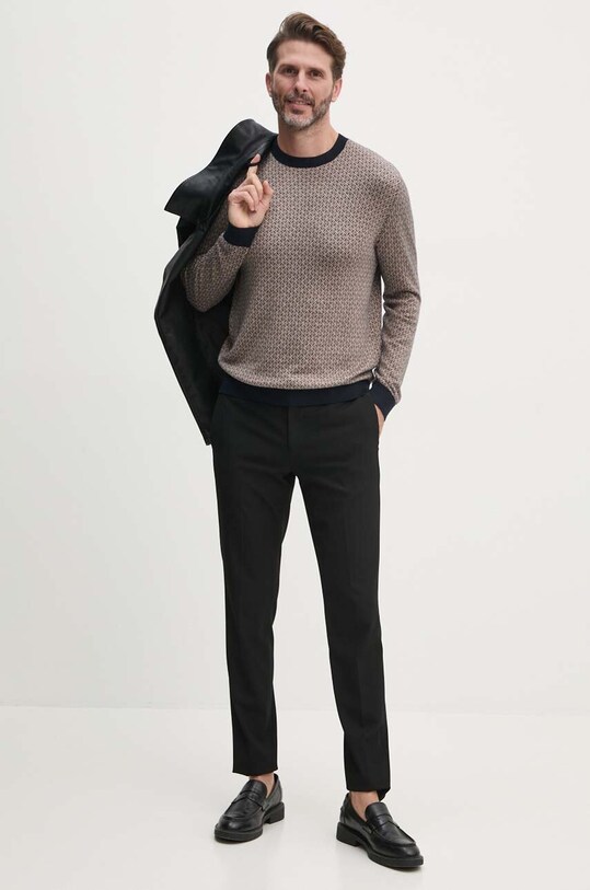 Armani Exchange sweter z domieszką jedwabiu 6DZM1E.ZMW8Z granatowy AW24