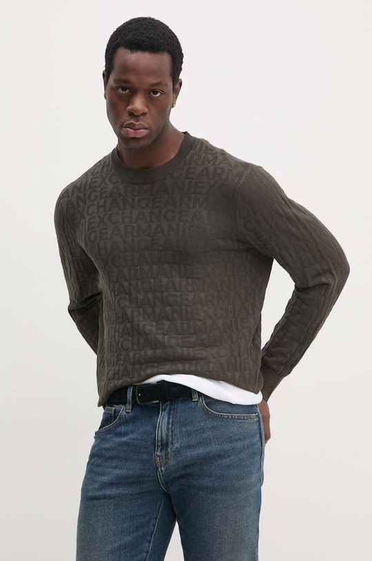 Armani Exchange pulover subtiri verde 6DZM1R.ZM4DZ