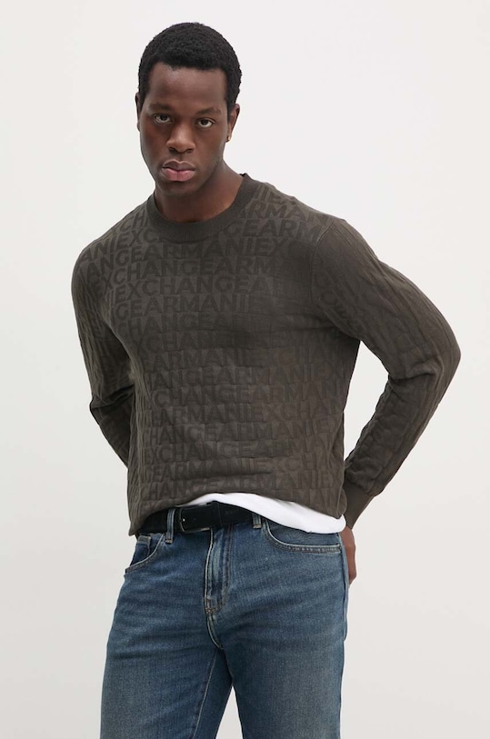 Armani Exchange pulover subtiri verde 6DZM1R.ZM4DZ