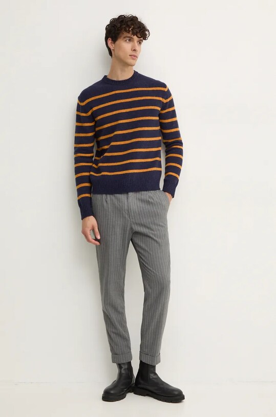 Vlnený sveter United Colors of Benetton vlna tmavomodrá 103MK107U